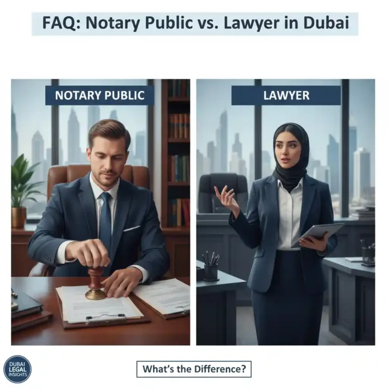 FAQ: What Is the Difference Between a Notary Public in Dubai and a Lawyer in Dubai?
