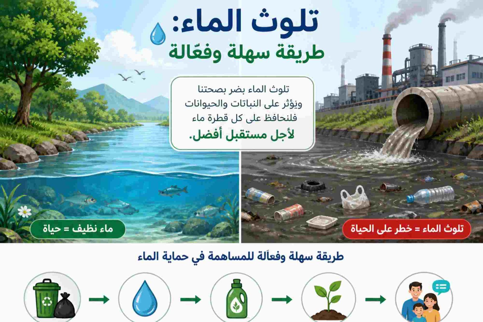 تلوث الماء طريقة سهلة وفعالة