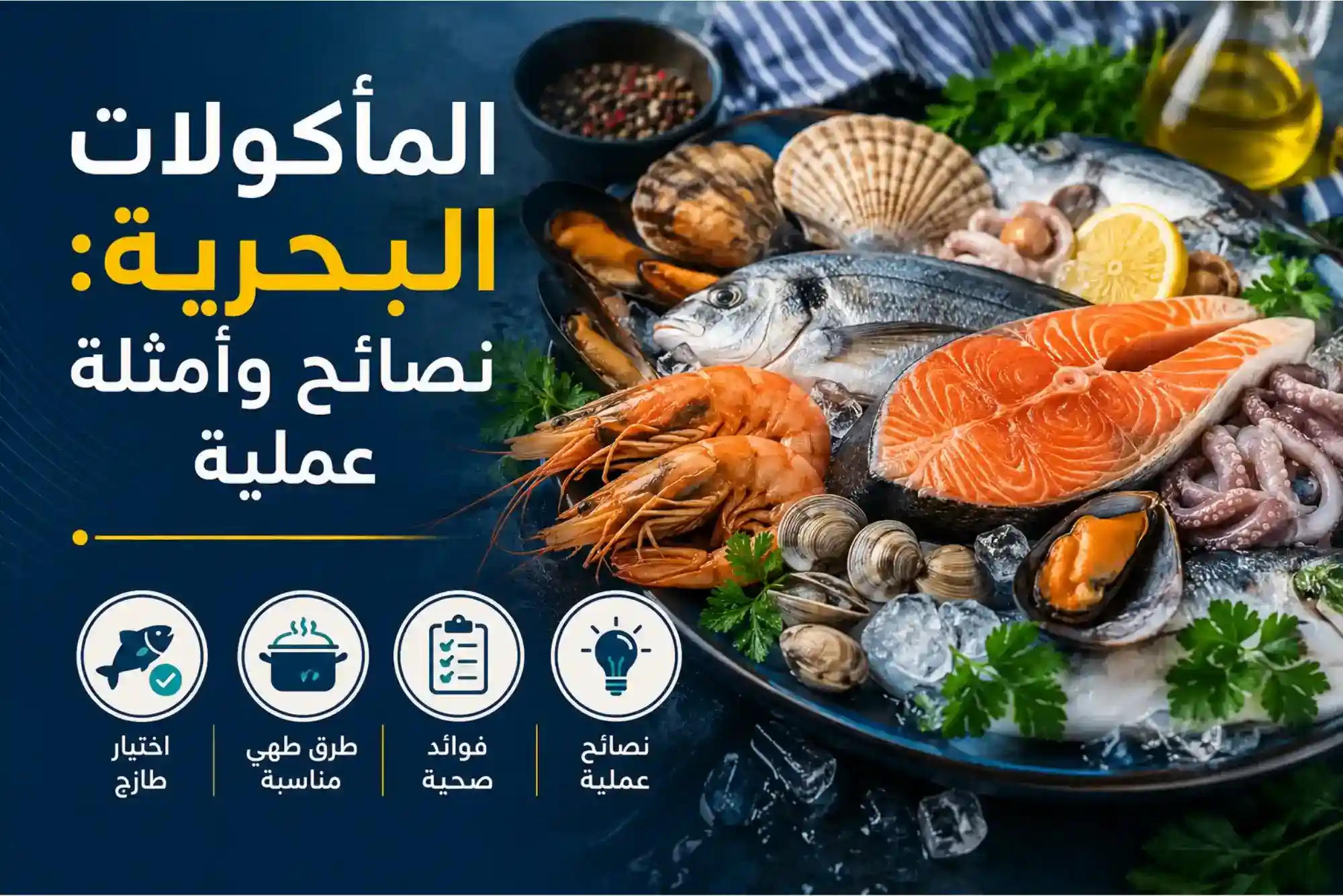 المأكولات البحرية نصائح وأمثلة عملية